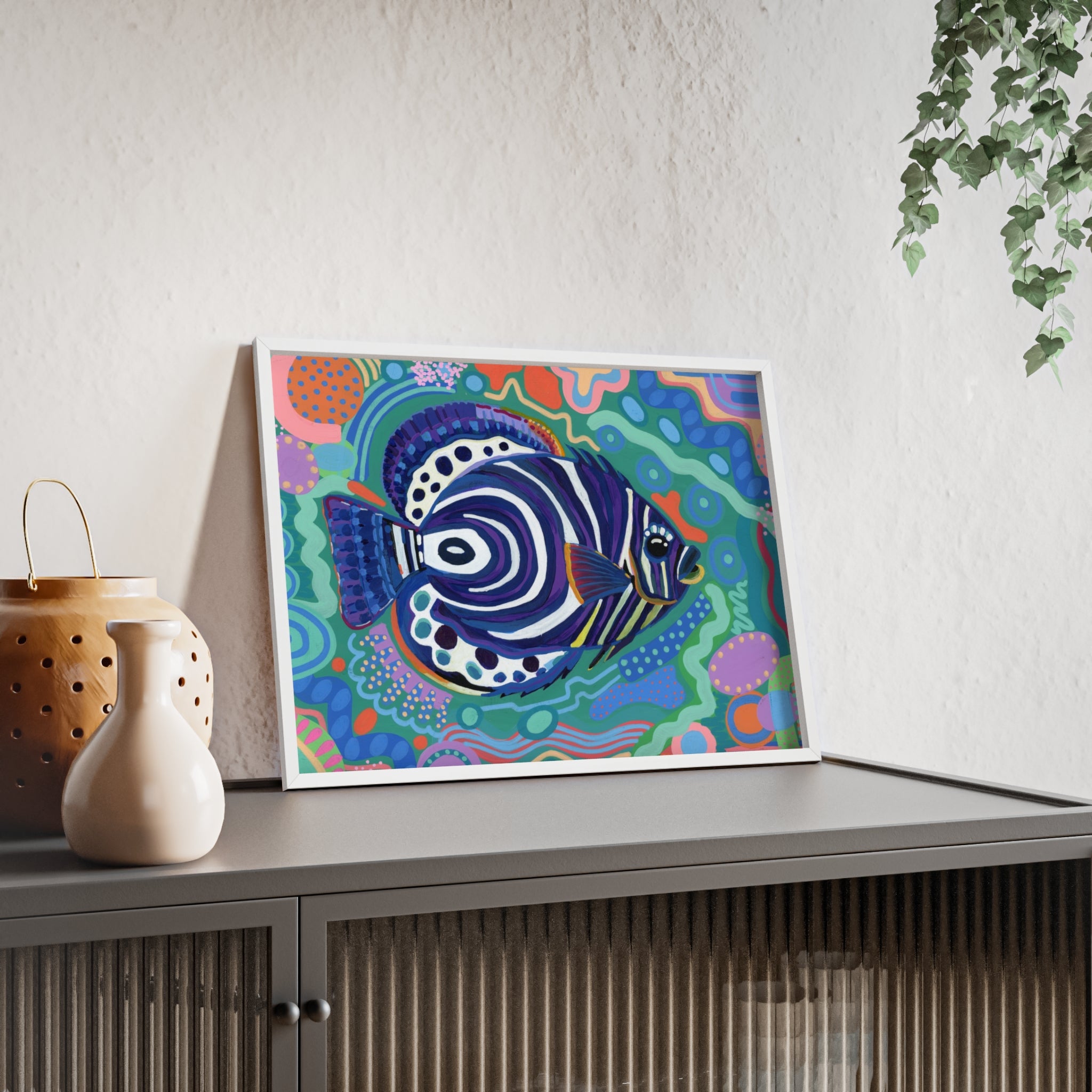 Angelfish Abstract Print — Framed Poster for Home Décor