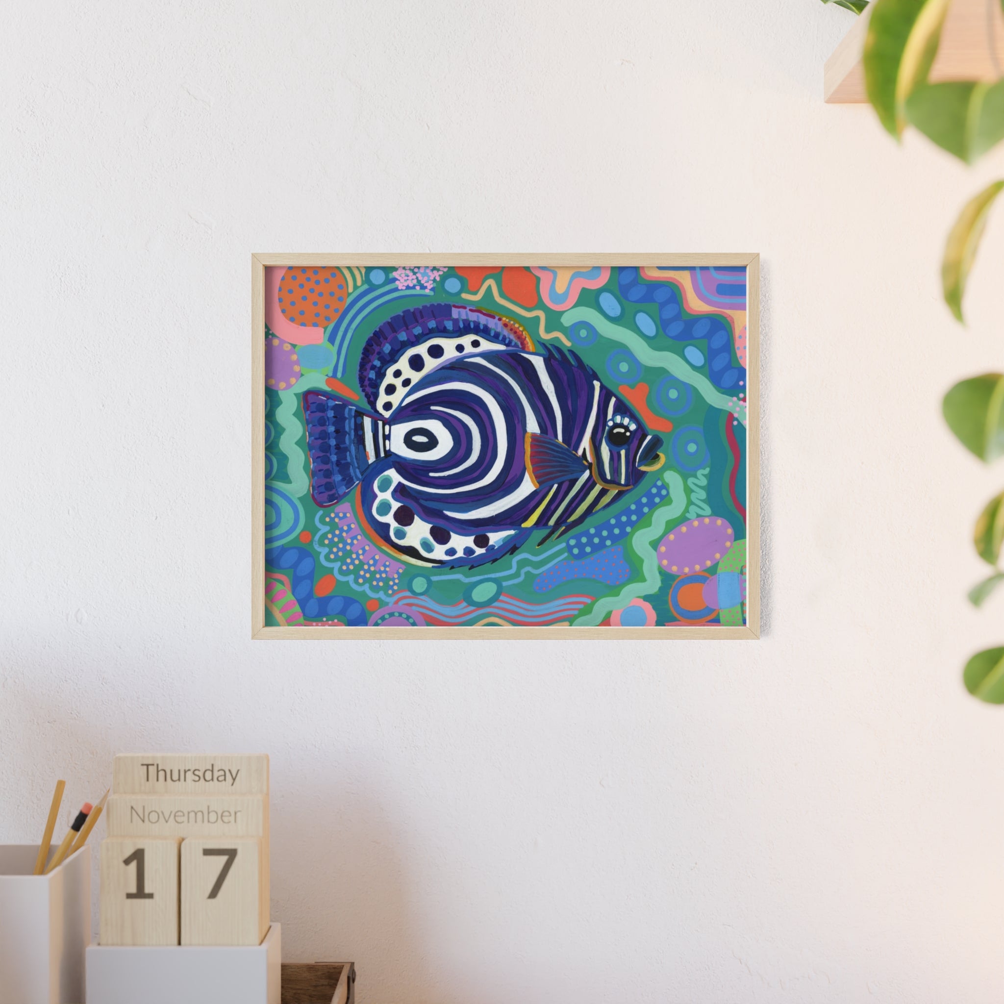 Angelfish Abstract Print — Framed Poster for Home Décor
