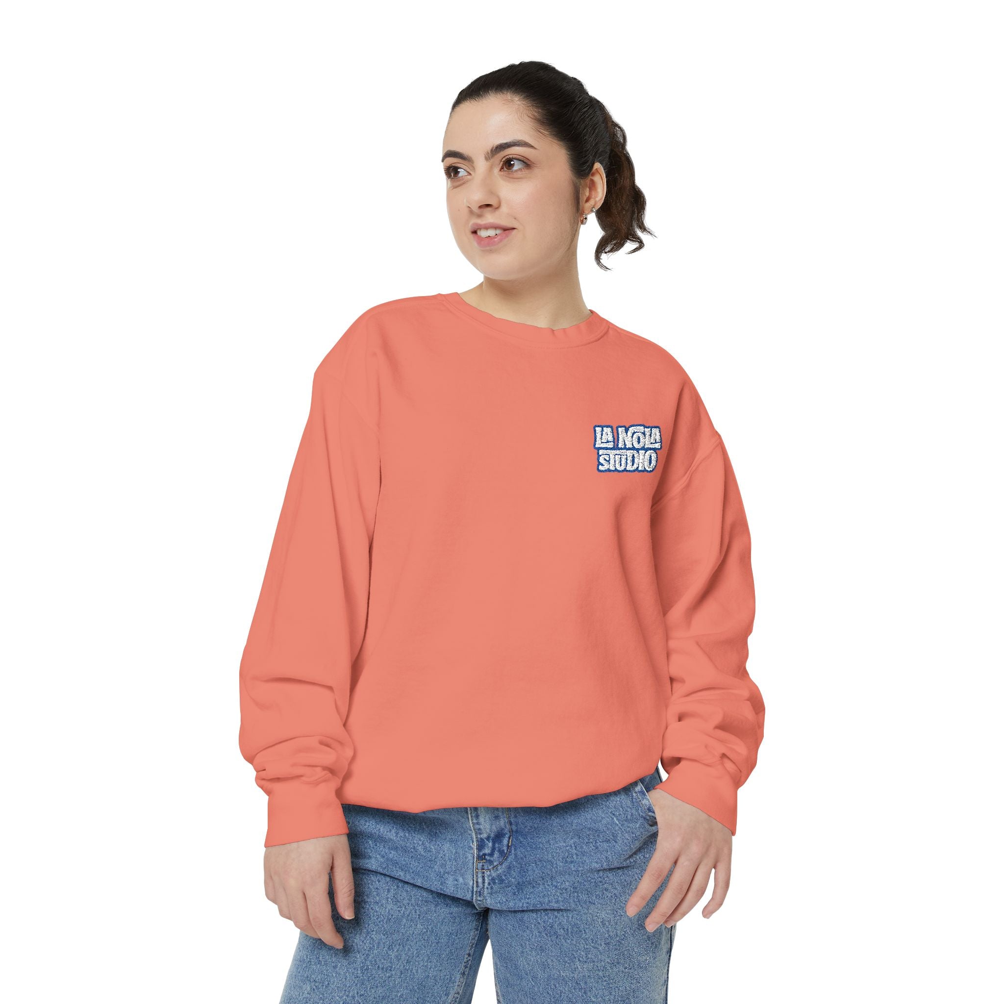 Relaxed Retro La Nola Sweatshirt | Comfort Colors Embroidered