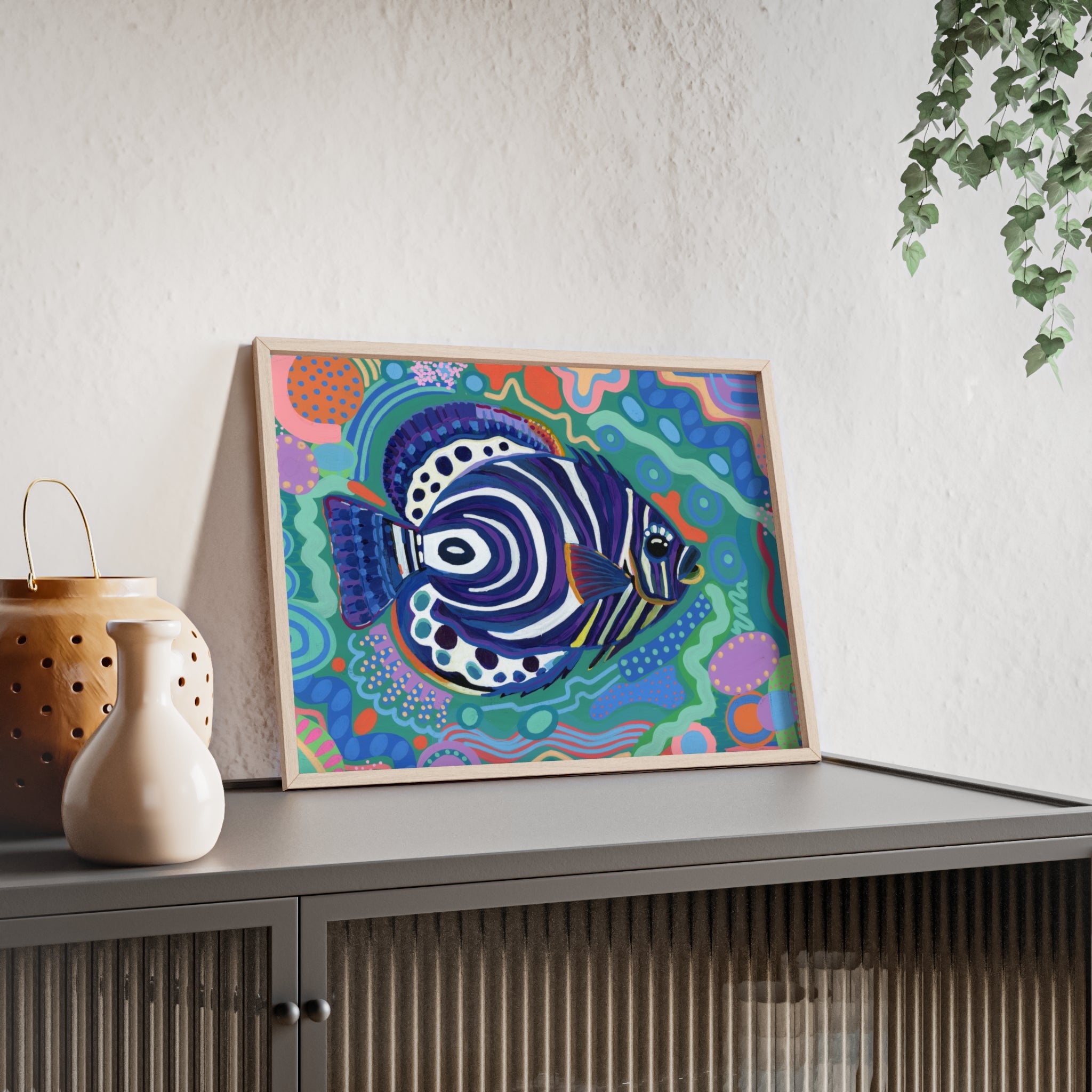 Angelfish Abstract Print — Framed Poster for Home Décor