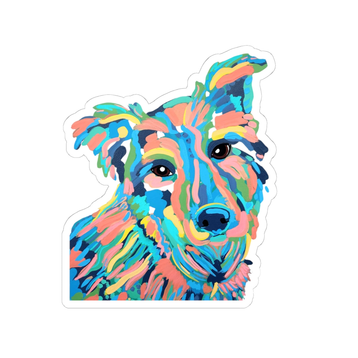 Abstract Dog Sticker | 3x3 Vinyl Decal