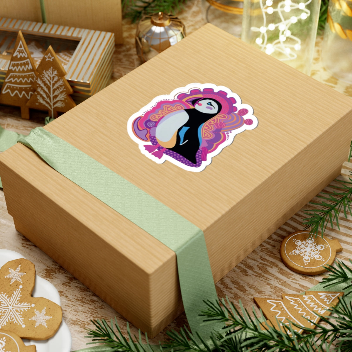 Fun Pink Puffin Sticker | 3x3 Vinyl Decal